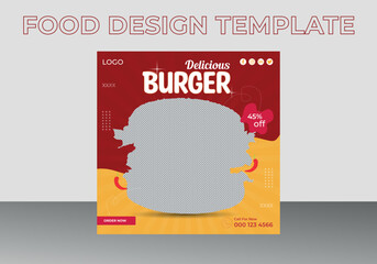 Suitable for restaurant advertising posts and Design template 
Food social media post collection card template
Set a poster template design for posting healthy food on social media.  