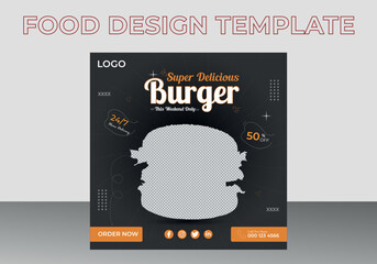 Suitable for restaurant advertising posts and Design template 
Food social media post collection card template
Set a poster template design for posting healthy food on social media.  