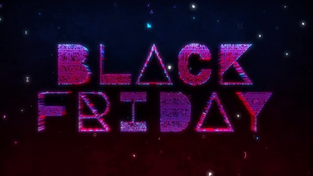 Black Friday Code Animation on Black UHD Loopable