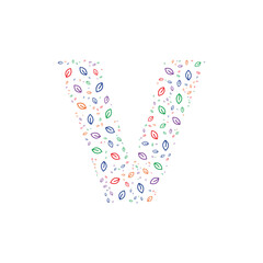 Eco Letter V with Leaves