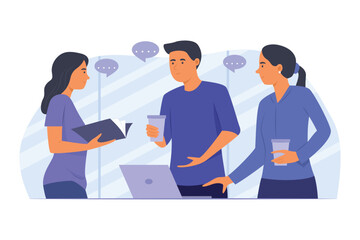 Teamwork of Business People Collaborating in Office