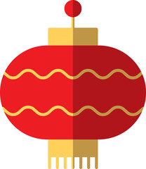 Chinese New Year. Vector flat icon of paper lantern for web sites, apps, books, adverts, articles and other places. Vibrant illustration