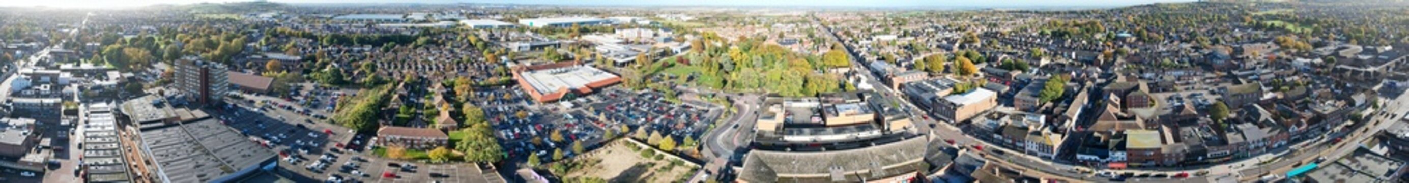 Aerial View of Dunstable Town of England Great Britain of UK