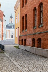 Schwedt -Wandbilder an einem Haus hinter dem Amtsgericht