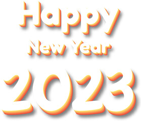 2023 happy new year. 2023 PNG Transparent Images. 3d minimal style. PNG. greeting card.