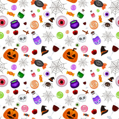 Cute halloween watercolor seamless patterns