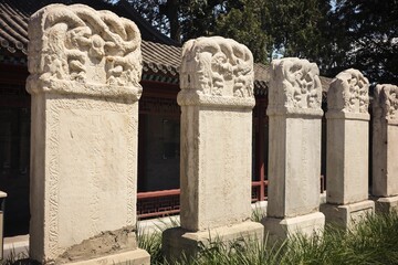 tombstones of Christian priests in Zhenjue Temple of Beijing, China