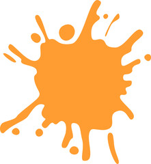 Orange Ink Splash Element (1)