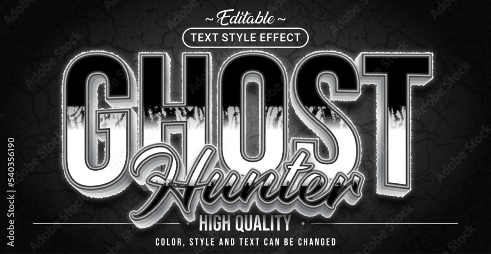 Poster Editable text style effect - Ghost Hunter text style theme.