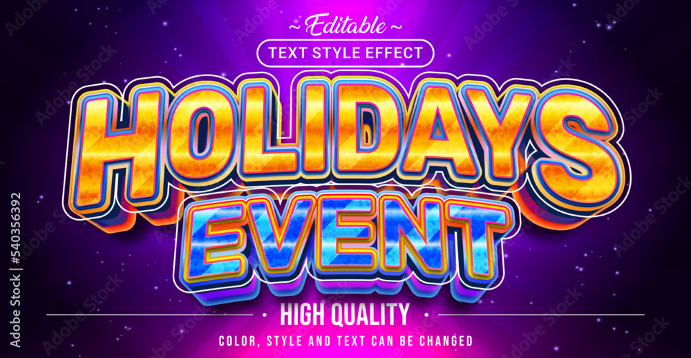 Poster Editable text style effect - Holidays Event text style theme.
