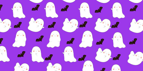 Cute Halloween  Cartoon digital  painting Set pattern wallpaper 