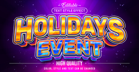 Editable text style effect - Holidays Event text style theme.
