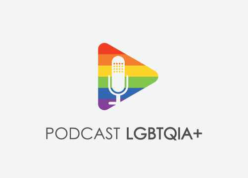 Ilustracao Podcast LGBTQIA+, arco iris, gay, lesbica, audio, microfone, comunidade, rainbow, youtube, spotify, influencer, LGBT, LGBTQ, orgulho, representatividade, homem, mulher, resistencia, queer