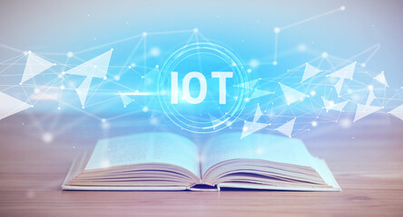 Open book with abbreviation concept