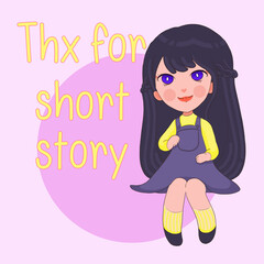 Cute Girl in Cosplay  Cartoon digital  painting Set pattern wallpaper 