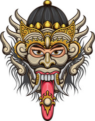 Vector illustration of balinese traditional mask
