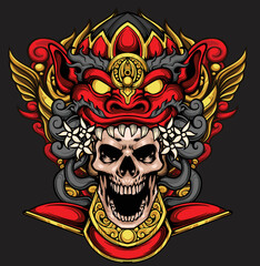 Vector illustration of balinese traditional mask