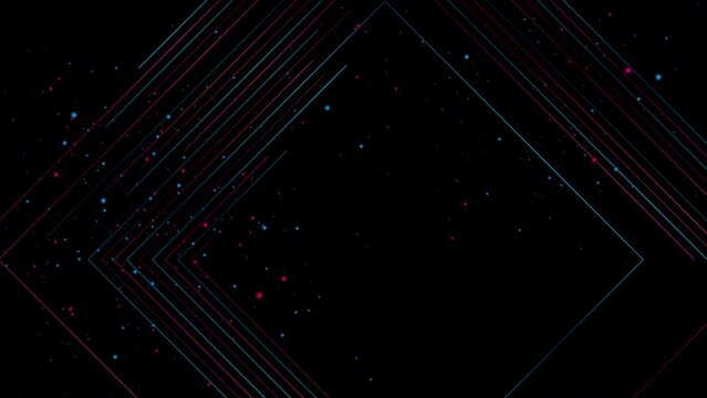 Blue purple minimal lines and shiny dust particles abstract background. Seamless looping futuristic motion design. Video animation Ultra HD 4K 3840x2160