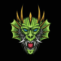 Vector illustration of dragon head