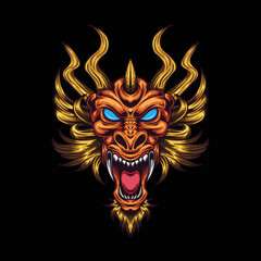 Vector illustration of dragon head
