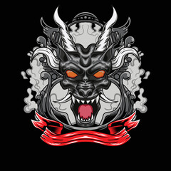 Vector illustration of dragon head