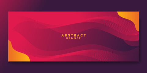 Naklejka na ściany i meble Abstract Red Fluid Banner Template. Modern background design. gradient color. Dynamic Waves. Liquid shapes composition. Fit for banners