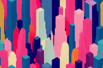 Abstract Retro Pattern Inspired by New York City