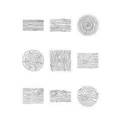 a set of wood grain and wood icons