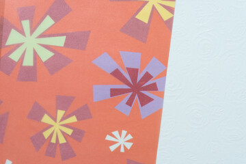 Obraz premium scrapbook paper with fancy astral pattern and embossed paper with roses