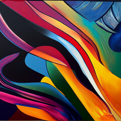 Abstract Waving Bright Multi Colors Background