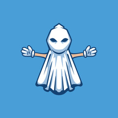 Vector illustration of cute ghost