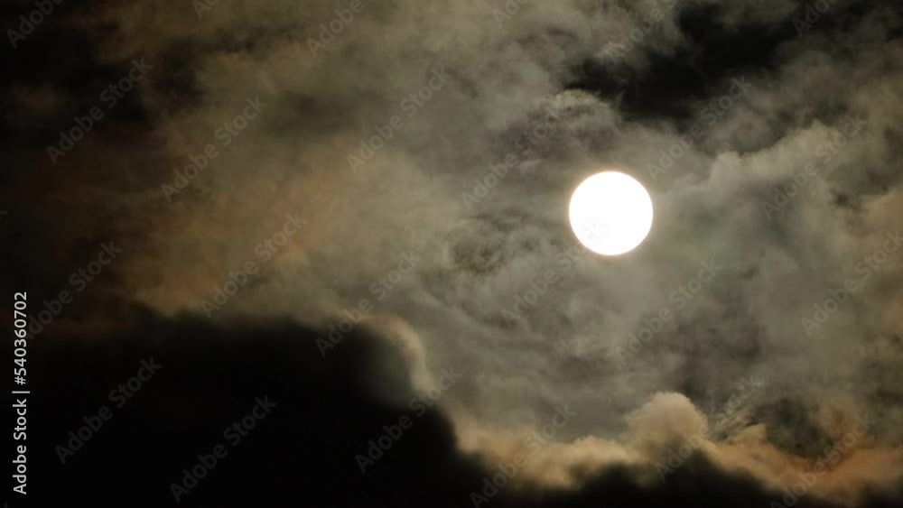 Canvas Prints fullmoon light and cloud move