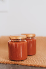 jam pot, jar of jam, tomato extract jam