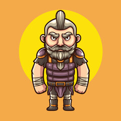 Fototapeta premium Vector illustration of viking cute mascot