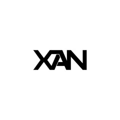 xan lettering initial monogram logo design