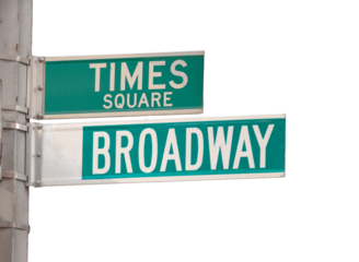 Times Square and Broadway street signs. New York.