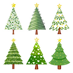 Christmas tree and element icons