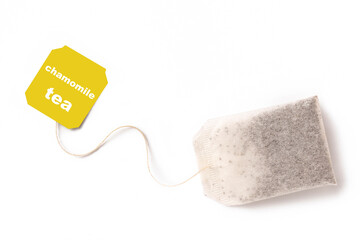 different types of tea in bag. isolated on white