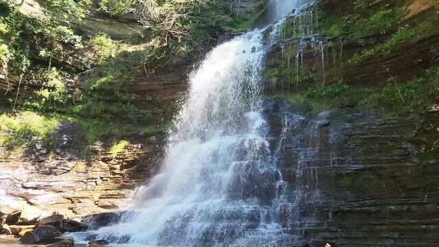 Cathedral Falls in West Virginia | Amazing few of the waterfall in the Gauley Bridge close of the Hwaks Nest State Park in WV, USA.