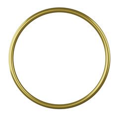 Obraz premium 3D render golden line circle prop isolated on transparent background