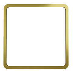 3D render golden line square prop isolated on transparent background