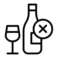 no alcohol line icon