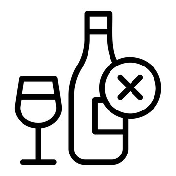 No Alcohol Line Icon