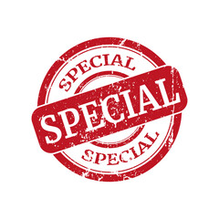 Special grunge red round stamp