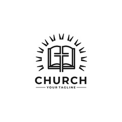 Fototapeta premium Church Vector Illustration Logo Design Template
