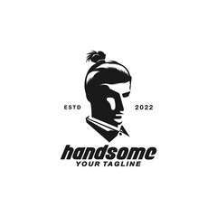 Handsome Man Logo Design Vector Illustration Template Idea