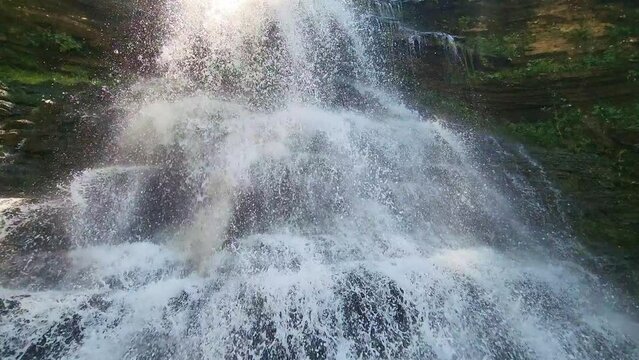Cathedral Falls in West Virginia | Amazing few of the waterfall in the Gauley Bridge close of the Hwaks Nest State Park in WV, USA.