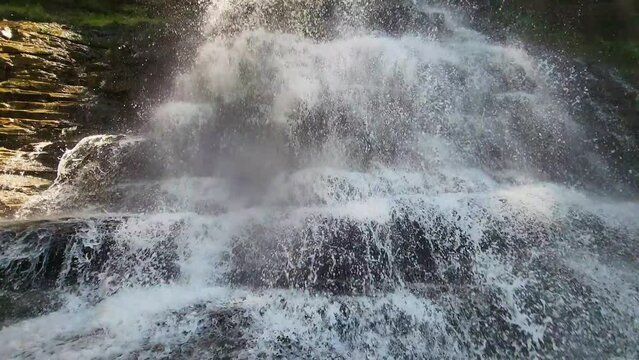 Cathedral Falls in West Virginia | Amazing few of the waterfall in the Gauley Bridge close of the Hwaks Nest State Park in WV, USA.