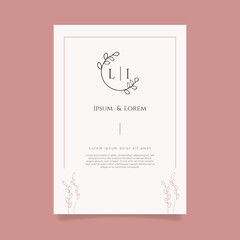 floral wedding invitation template. - Vector.