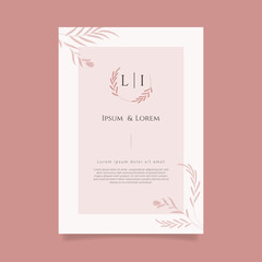 floral wedding invitation template. - Vector.